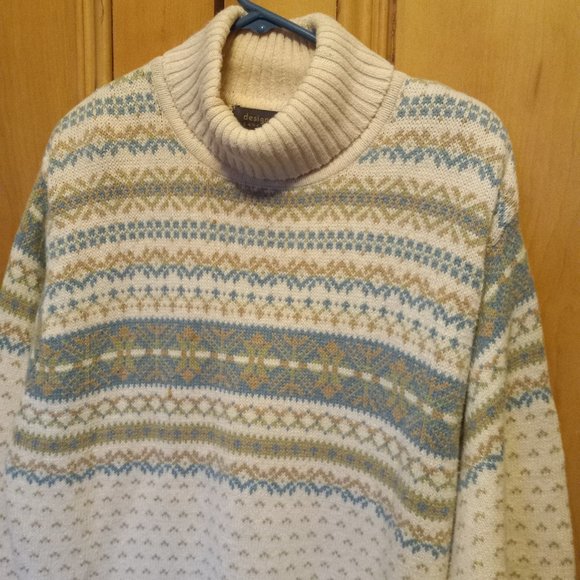 Design & Co Lane Bryant Fair Isle Nordic Turtle Neck Sweater Size 22/24 (T-329) - Picture 2 of 8